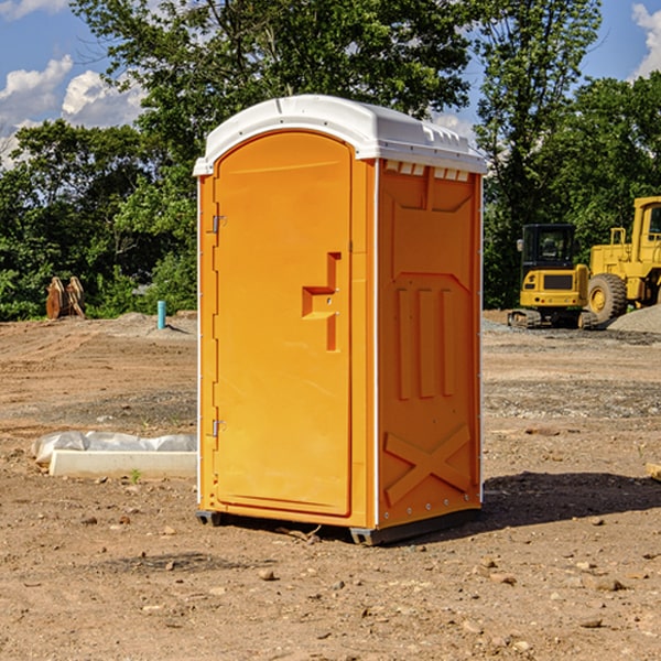 how often are the portable restrooms cleaned and serviced during a rental period in Bay